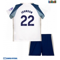 Camisa de Futebol Tottenham Hotspur Brennan Johnson #22 Equipamento Principal Infantil 2025-26 Manga Curta (+ Calças curtas)